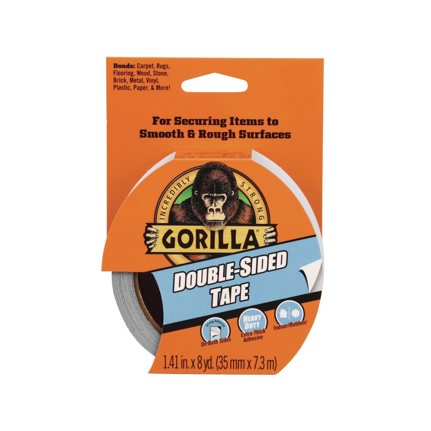Gorilla Double-Sided Tape - 24 ft Length x 1.40" Width - 1 Roll - Gray - 1