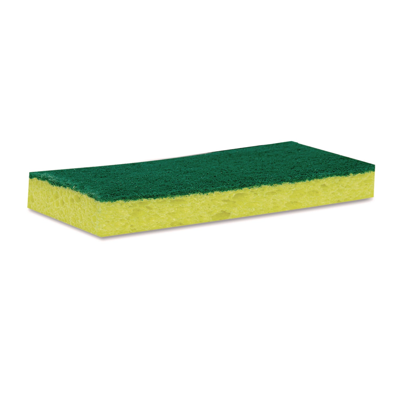 Medium-Duty Scrubbing Sponge, 3.6 x 6.1, 0.7" Thick, Yellow/Green, 10/Pack