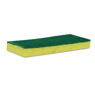 Medium-Duty Scrubbing Sponge, 3.6 x 6.1, 0.7" Thick, Yellow/Green, 10/Pack