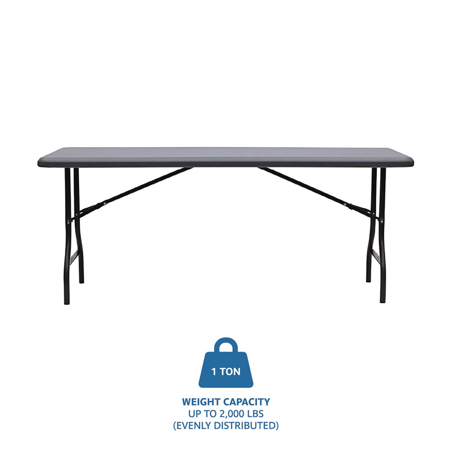 IndestrucTable Industrial Folding Table, Rectangular, 72" x 30" x 29", Charcoal - 2