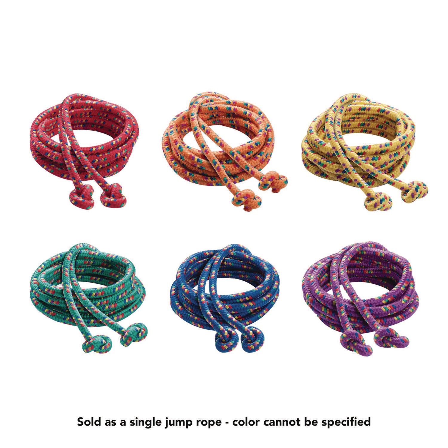 Braided Nylon Jump Ropes, 8 ft, Assorted, 6/Pack - 2