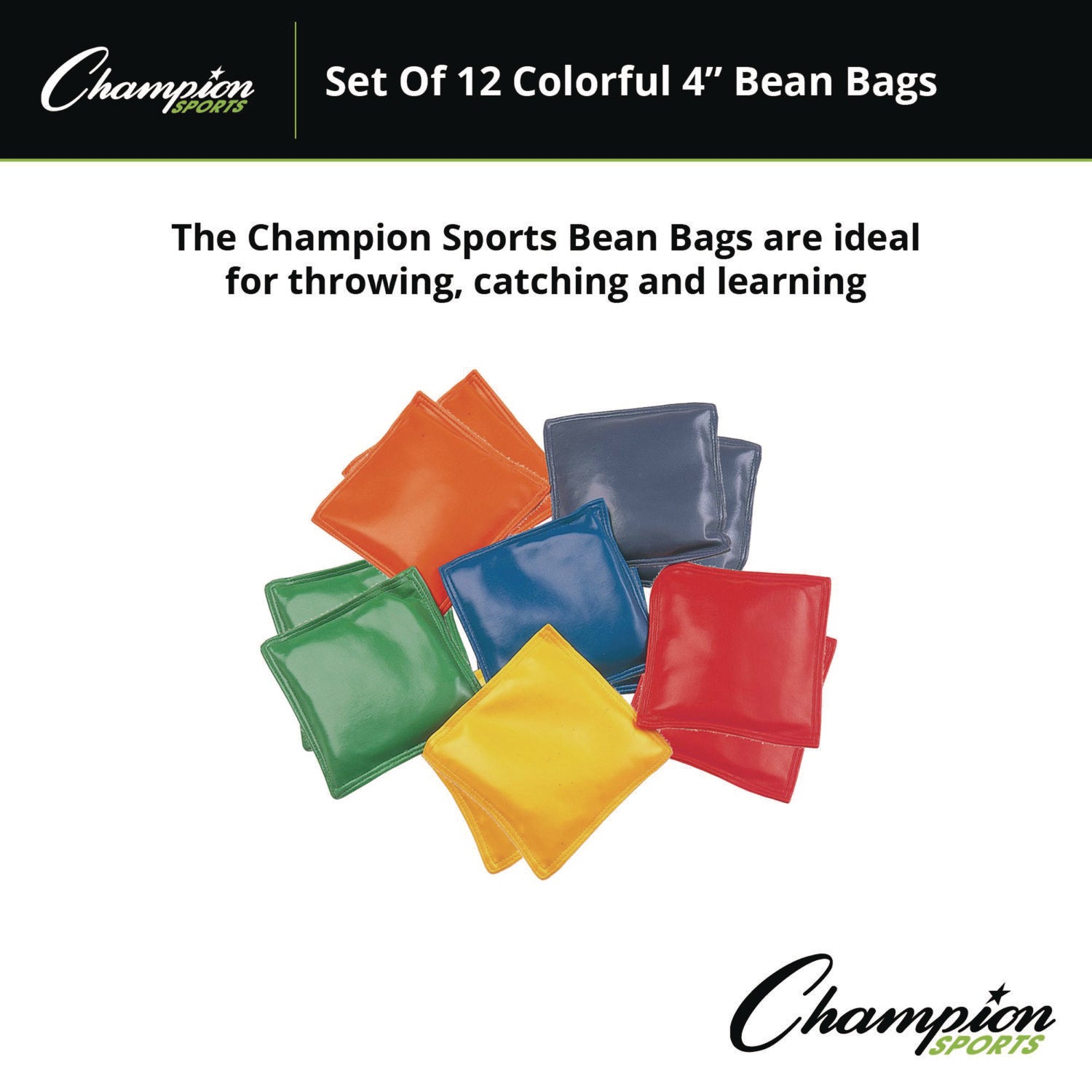 Bean Bag Set, Vinyl, 4", Assorted Colors, 12/Box - 2
