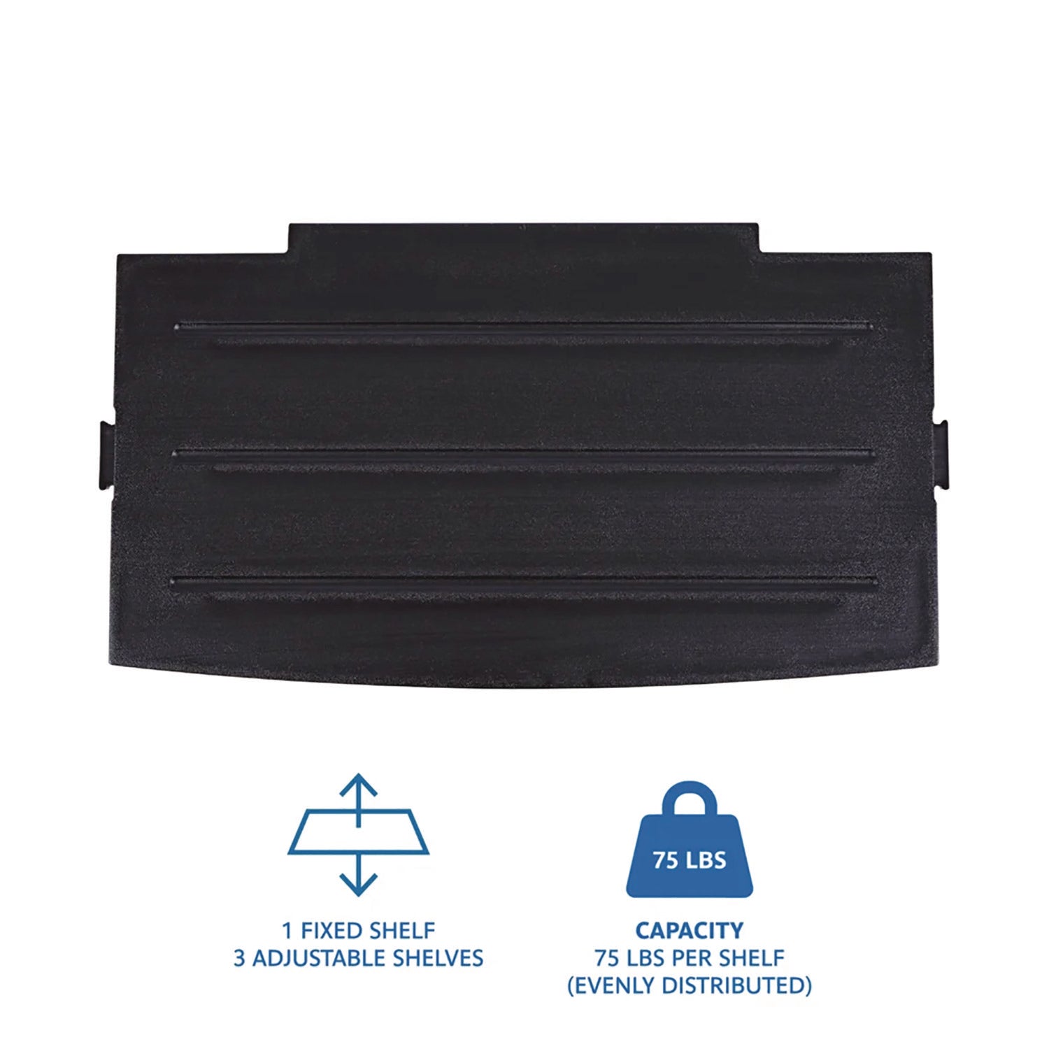 Rough n Ready Storage Cabinet, Three-Shelf, 33w x 18d x 66h, Black - 4