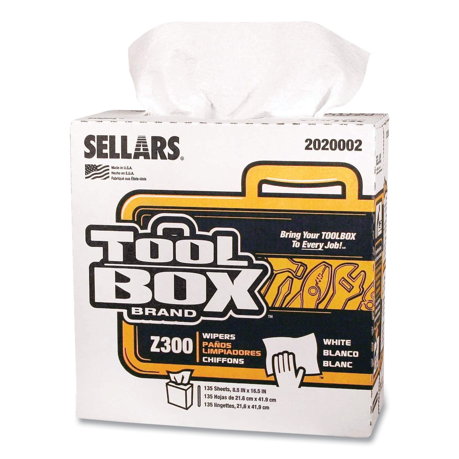 Z300 Pop-Up Wipers, 1-Ply, 8.5 x 16.5, White, 8/Carton