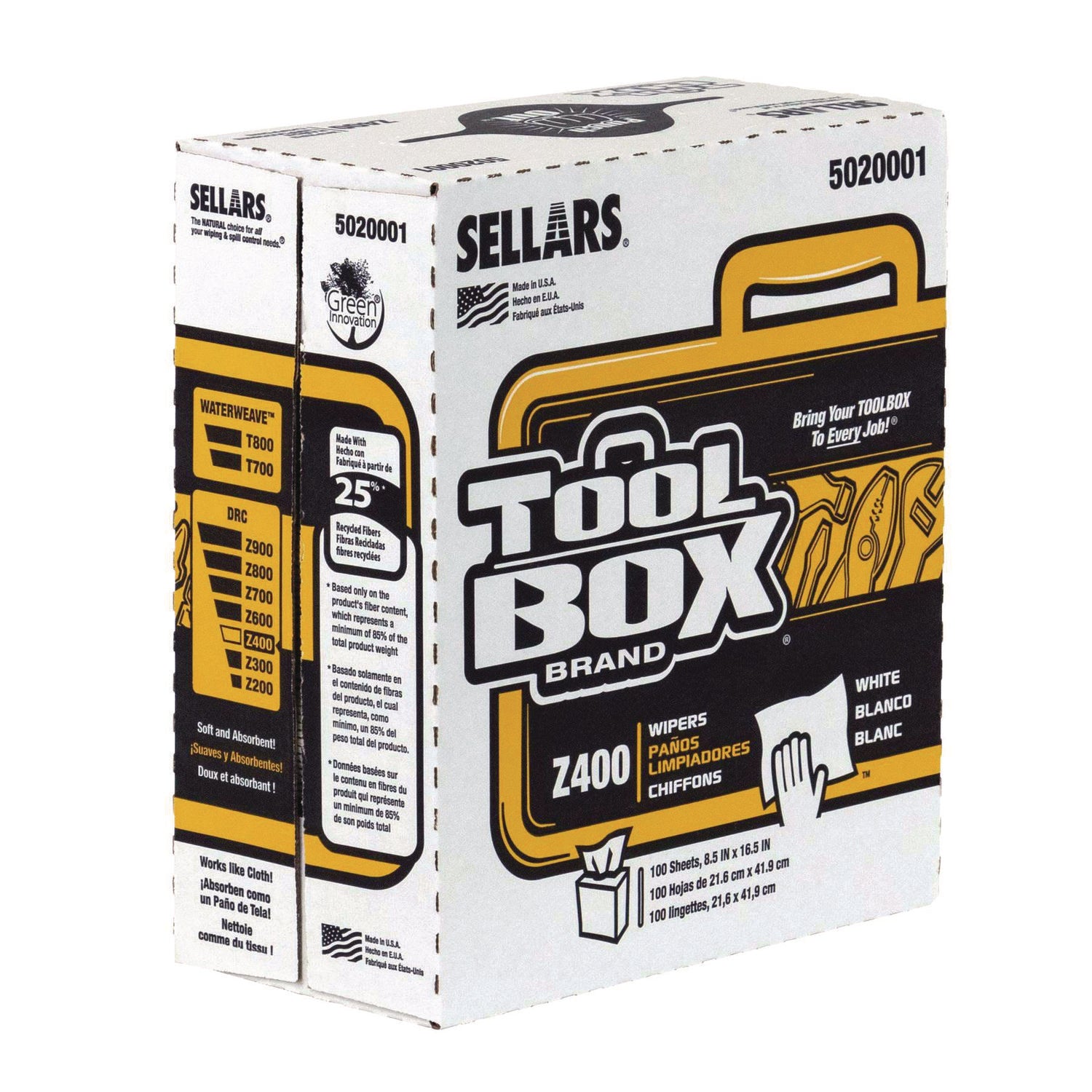 Z400 Interfold Pop-Up Wipers, 1-Ply, 8.5 x 16.5, White, 12/Carton