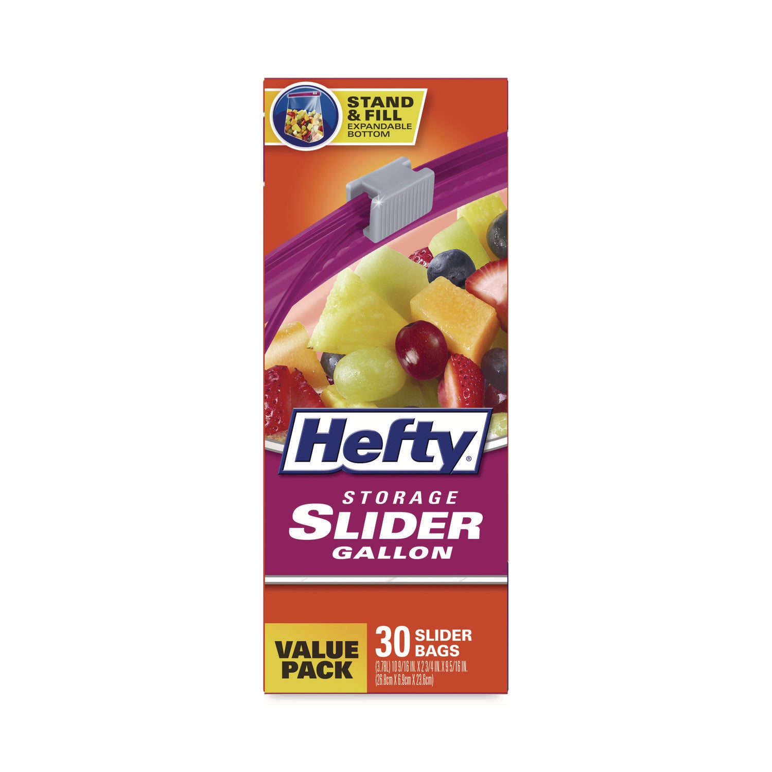 Slider Bags, 1 gal, 1.5 mil, 10.56" x 11", Clear, 30/Box