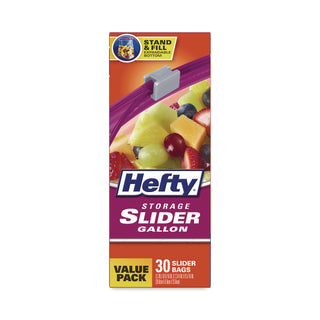 Slider Bags, 1 gal, 1.5 mil, 10.56" x 11", Clear, 30 Bags/Box, 9 Boxes/Carton