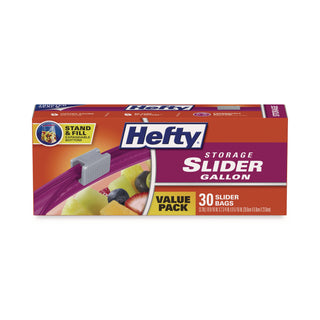 Slider Bags, 1 gal, 1.5 mil, 10.56" x 11", Clear, 30 Bags/Box, 9 Boxes/Carton