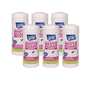 Dry Erase Cleaner Wipes, Cloth, 7 x 12, 40/Canister, 6 Canisters/Carton