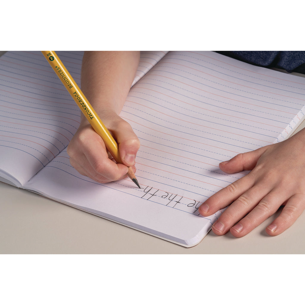 Ticonderoga Beginners Woodcase Pencil with Eraser and Microban Protection, HB (#2), Black Lead, Yellow Barrel, Dozen