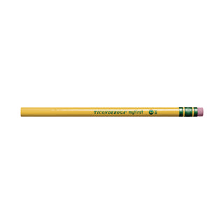 Ticonderoga Beginners Woodcase Pencil with Eraser and Microban Protection, HB (#2), Black Lead, Yellow Barrel, Dozen