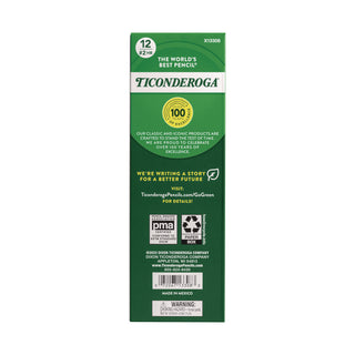 Ticonderoga Beginners Woodcase Pencil with Eraser and Microban Protection, HB (#2), Black Lead, Yellow Barrel, Dozen