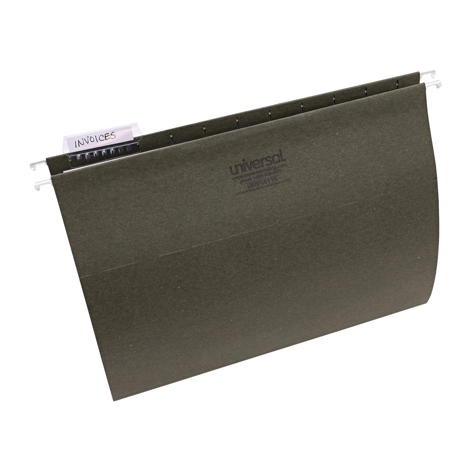 Hanging File Folders, Letter Size, 1/5-Cut Tabs, Standard Green, 25/Box - 7
