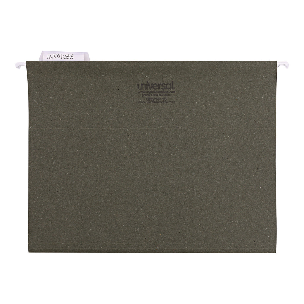 Hanging File Folders, Letter Size, 1/5-Cut Tabs, Standard Green, 25/Box - 5