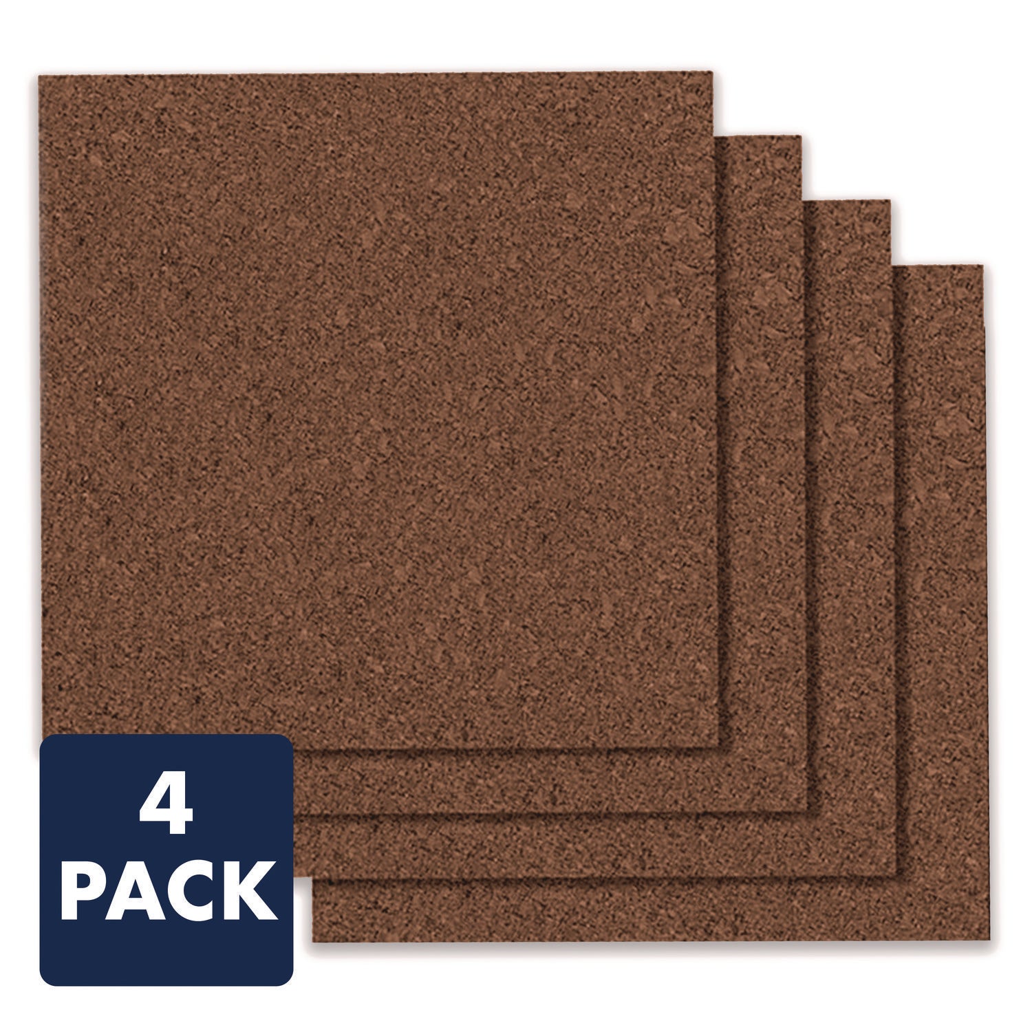 Cork Panel Bulletin Board, 12 x 12, Brown, 4 Panels/Pack
