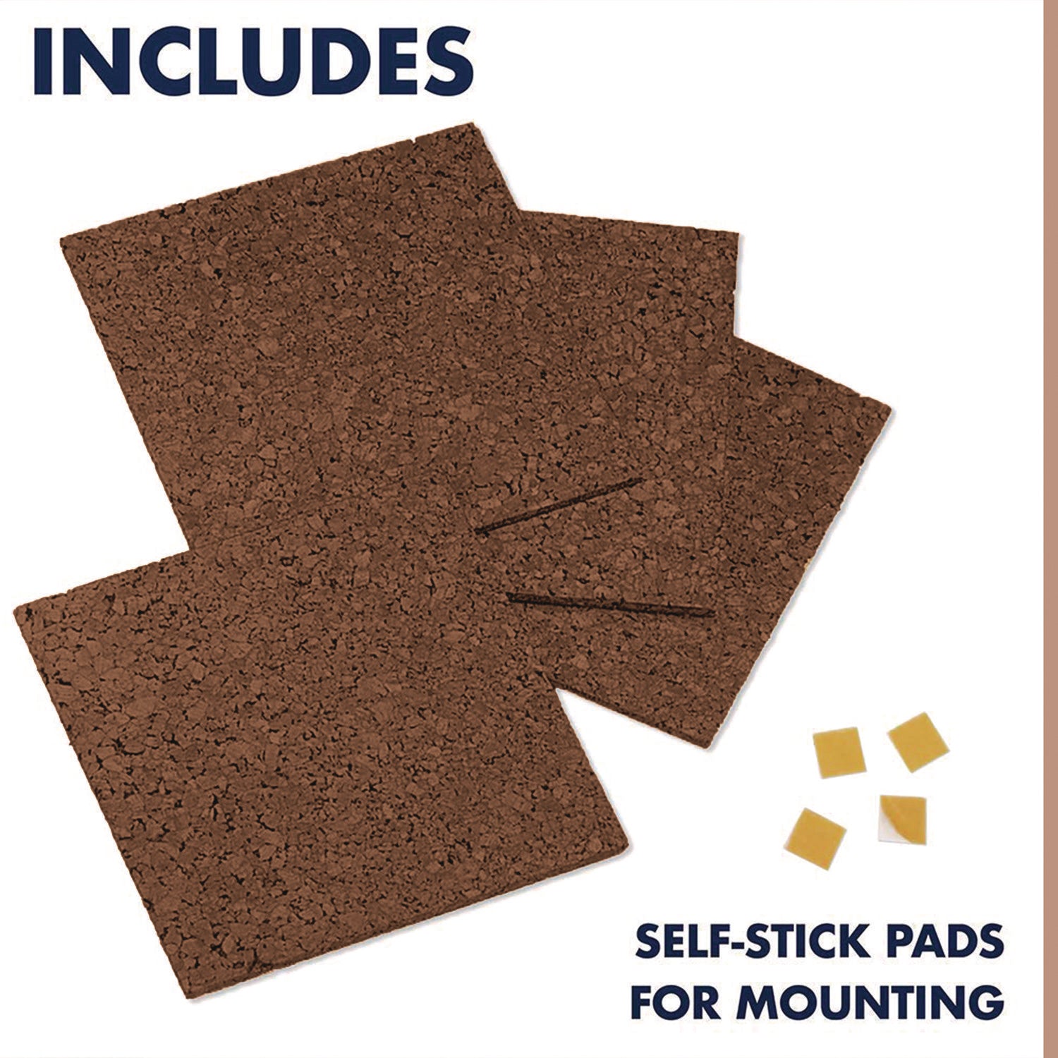 Cork Panel Bulletin Board, 12 x 12, Brown, 4 Panels/Pack - 5