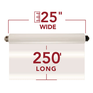 EZload Roll Film, Nap I, 3 mil, 25" x 250 ft, Gloss Clear, 2/Box