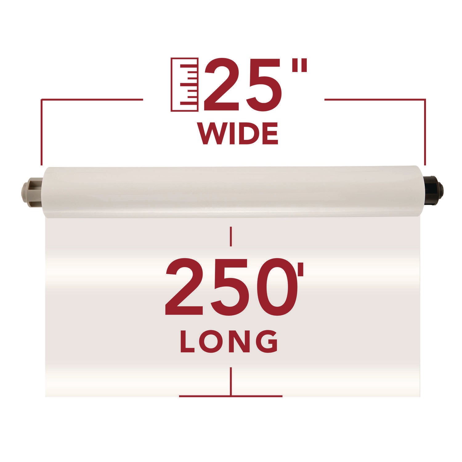 EZload Roll Film, Nap I, 3 mil, 25" x 250 ft, Gloss Clear, 2/Box