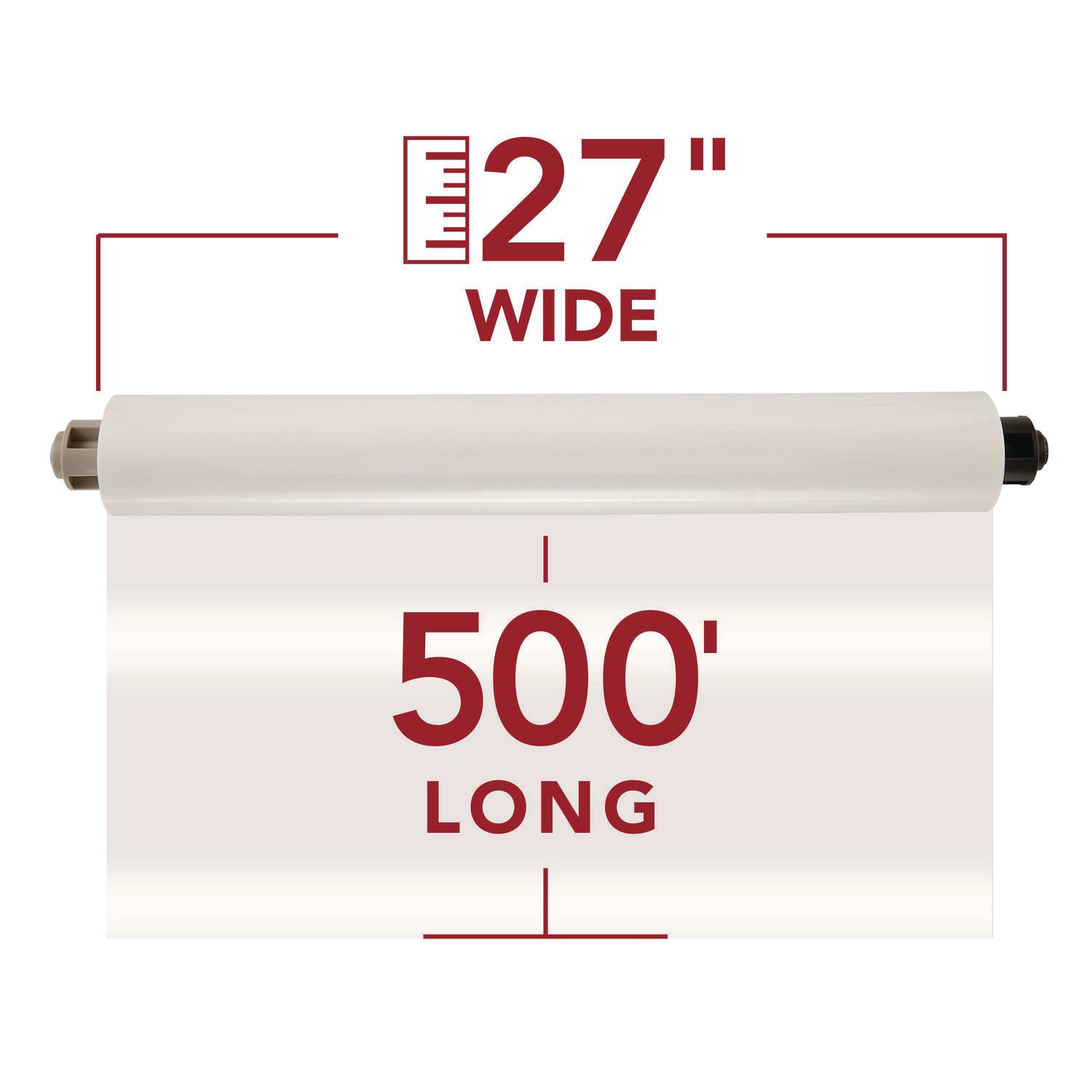 EZload Roll Film, Nap I, 1.5 mil, 27" x 500 ft, Gloss Clear, 2/Box - 4