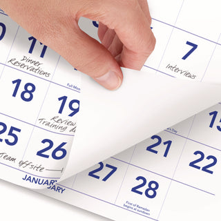Deluxe Three-Month Reference Wall Calendar, Vertical Orientation, 12 x 27, White Sheets, 14-Month (Dec to Jan): 2023 to 2025