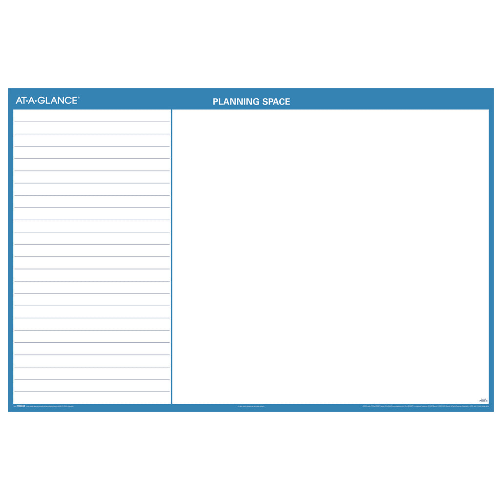 Horizontal Reversible/Erasable Wall Planner, 48 x 32, White/Blue Sheets, 12-Month (Jan to Dec): 2024