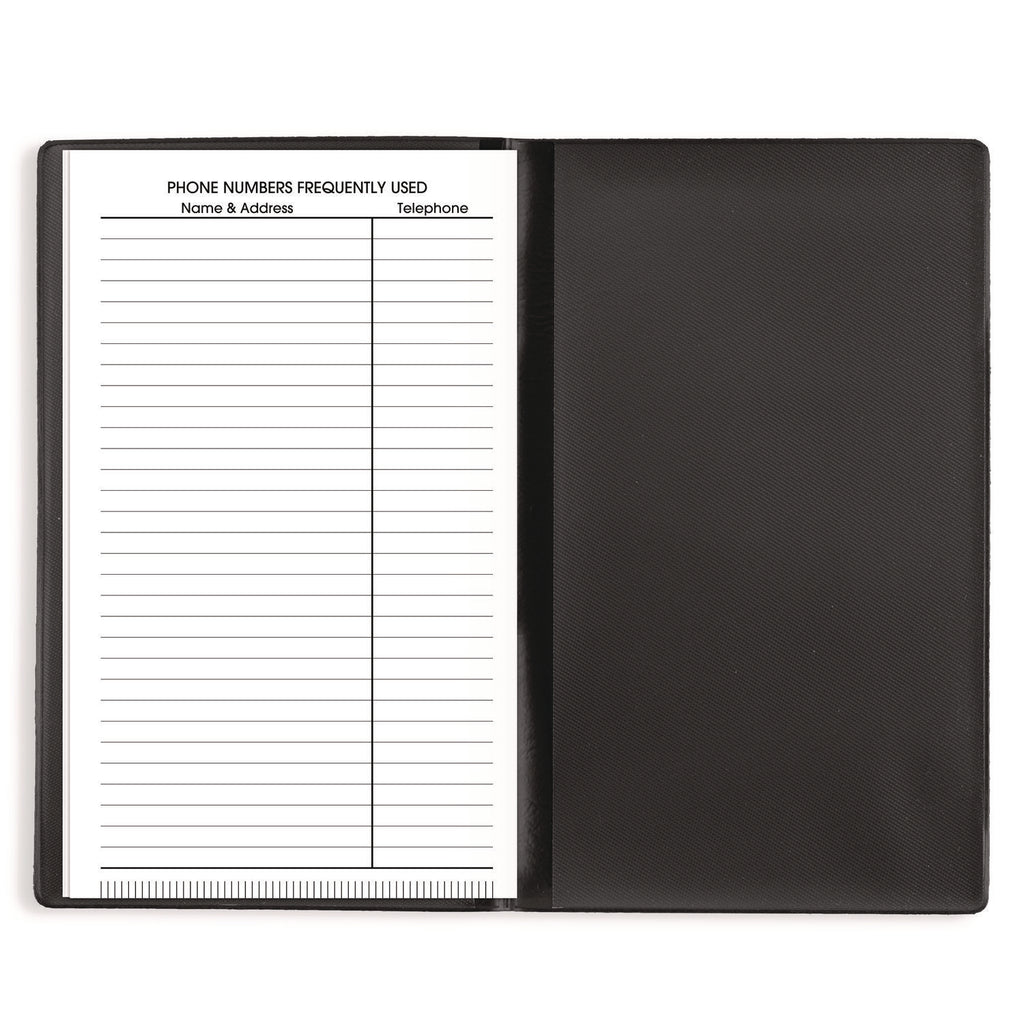 DayMinder 2024 Monthly Planner, Black, Pocket, 3 1/2" x 6" - Pocket Size - Julian Dates - Monthly - 14 Month - December 2023 - January 2025 - 1 Month Double Page Layout - 3 1/2" x 6" White Sheet - Stapled - Leather - Black - Simulated Leather, Paper,