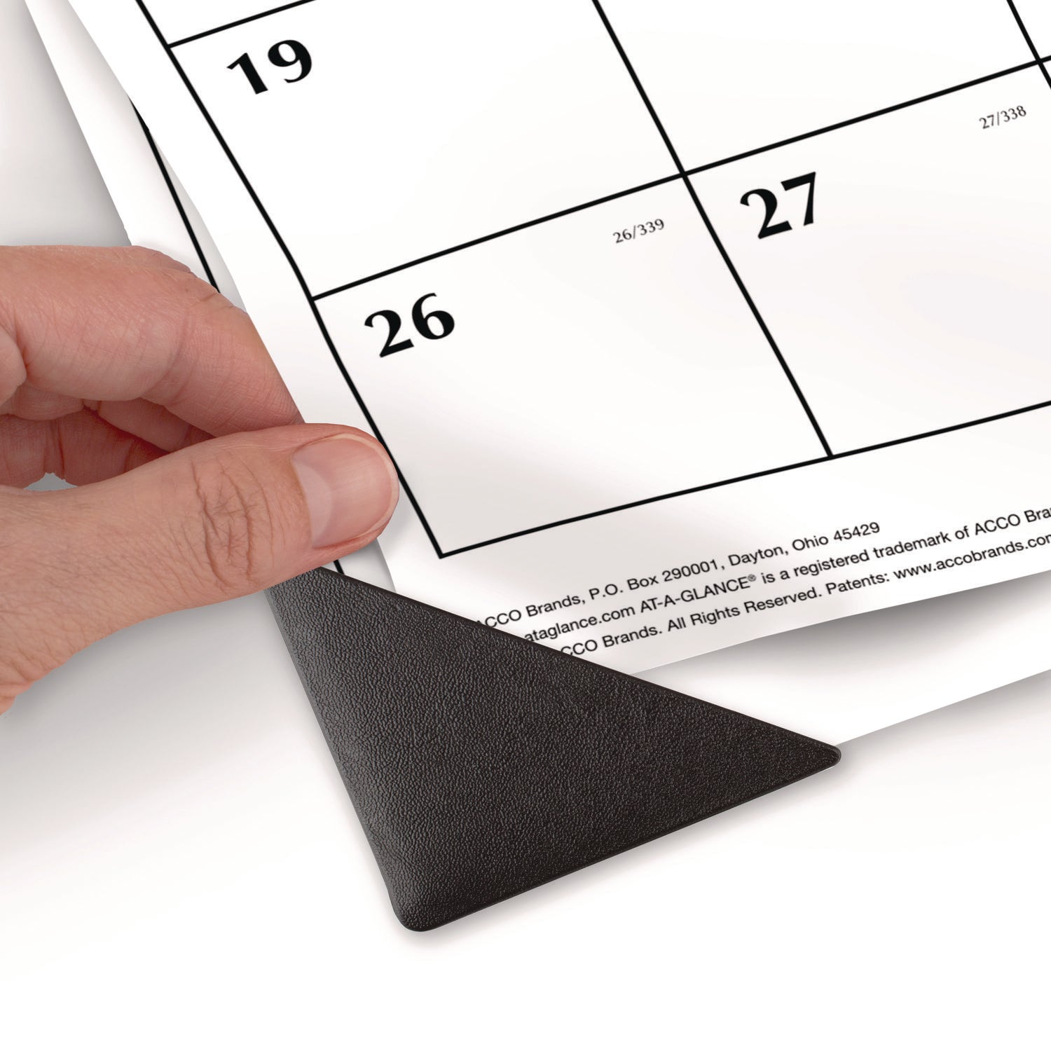 Two-Color Monthly Desk Pad Calendar, 22 x 17, White Sheets, Black Corners, 12-Month (Jan to Dec): 2024 - 4