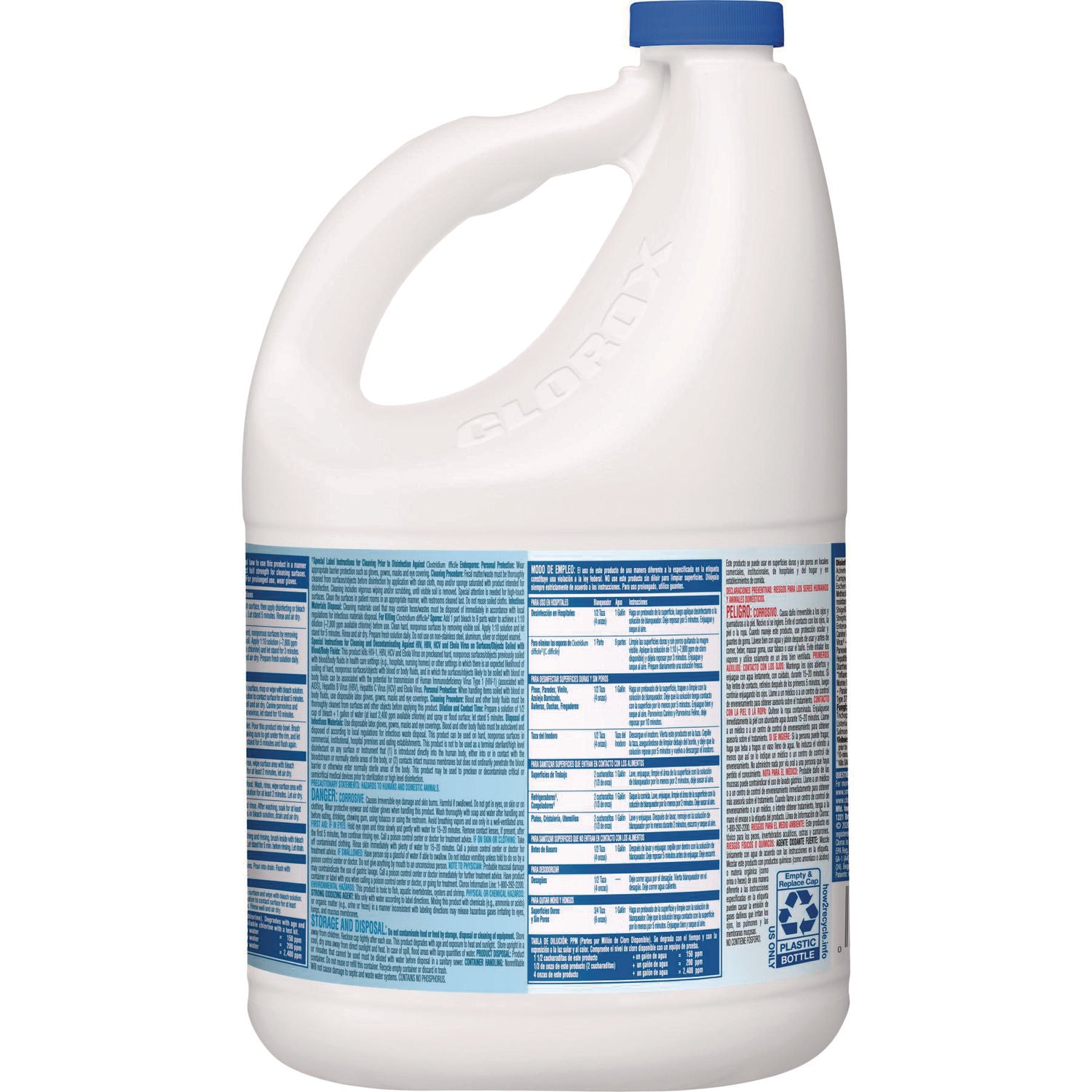 Concentrated Germicidal Bleach, Regular, 121 oz Bottle, 3/Carton - 4