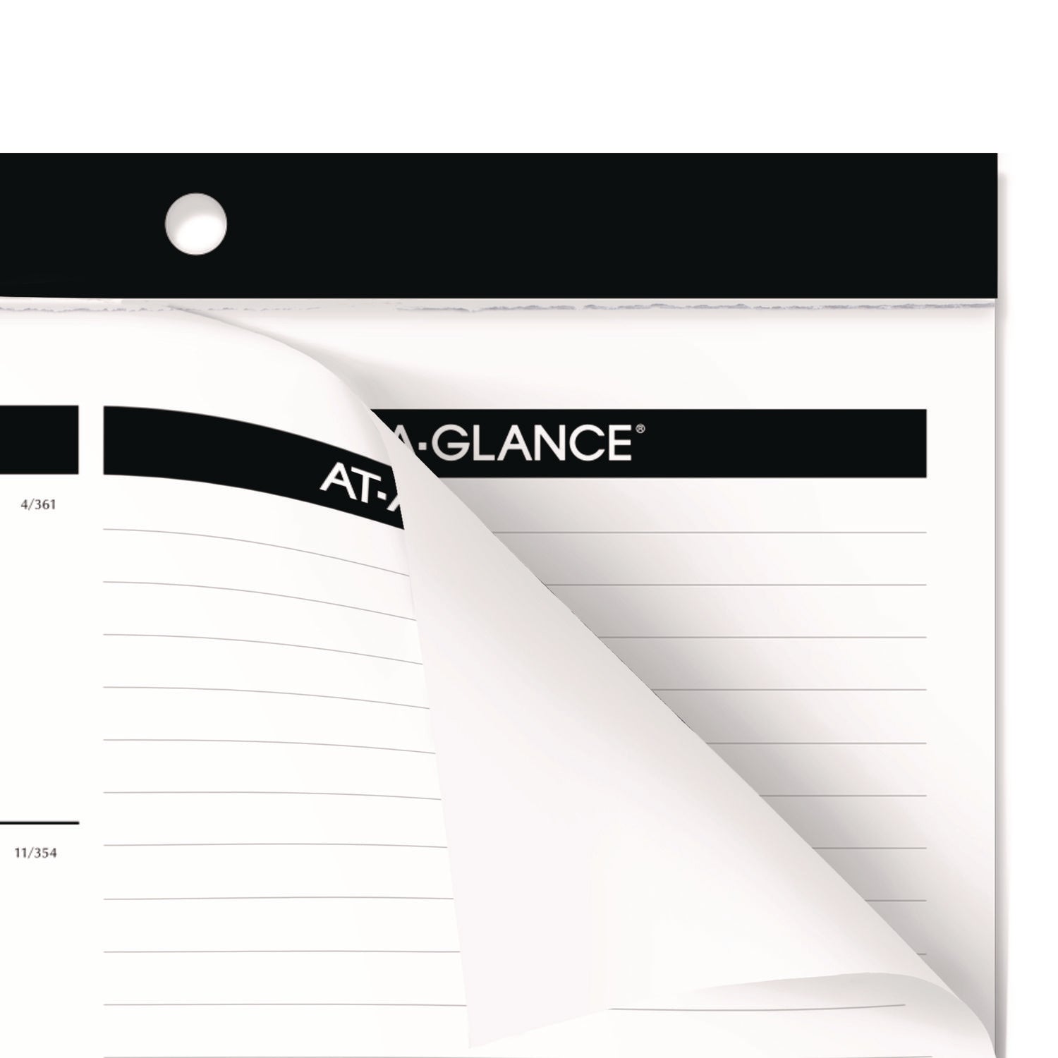 Compact Desk Pad, 18 x 11, White Sheets, Black Binding, Clear Corners, 12-Month (Jan to Dec): 2024 - 4