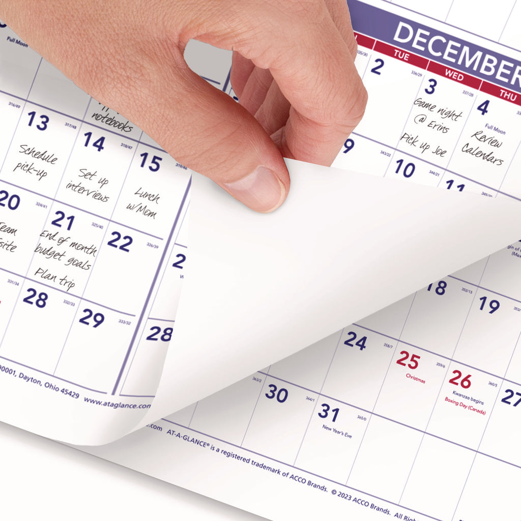 Yearly Wall Calendar, 24 x 36, White Sheets, 12-Month (Jan to Dec): 2024