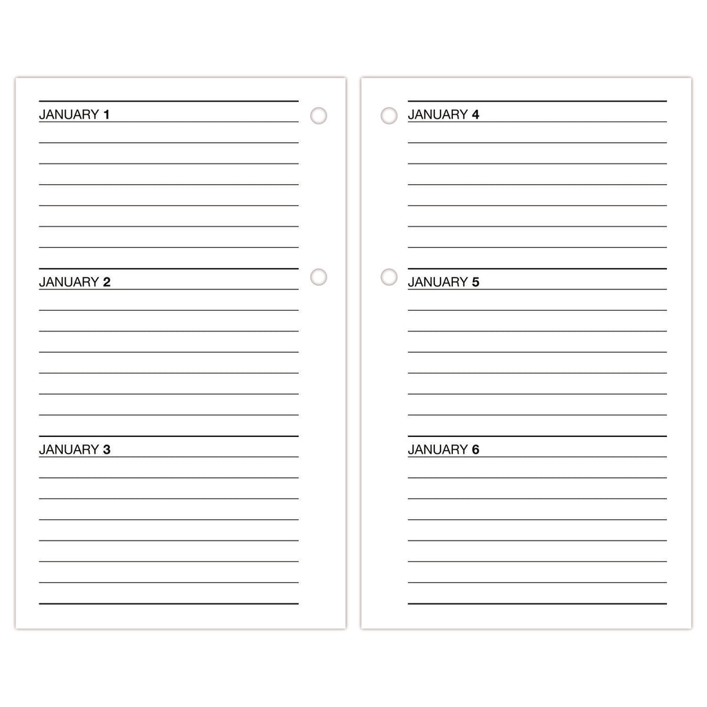 Desk Calendar Refill, 3.5 x 6, White Sheets, 12-Month (Jan to Dec): 2024