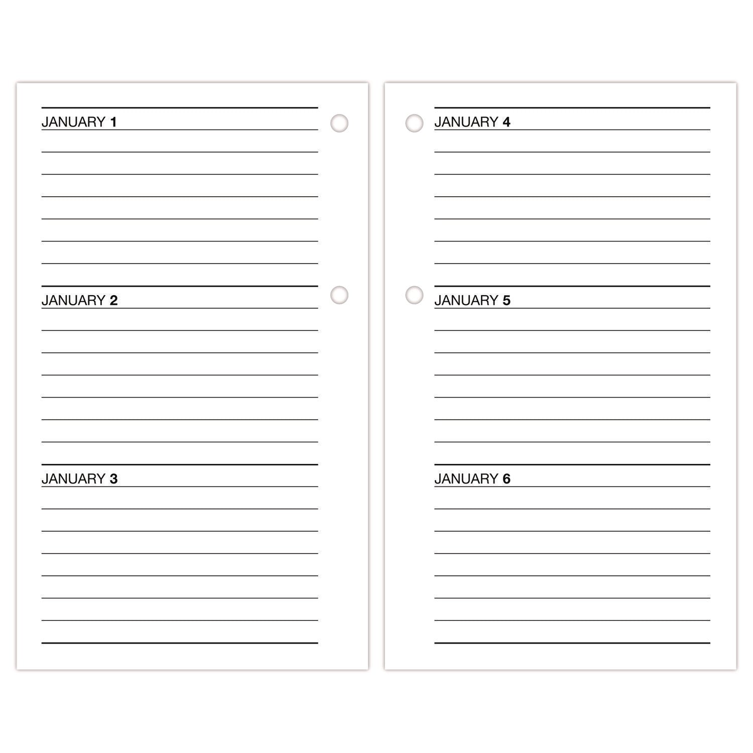 Desk Calendar Refill, 3.5 x 6, White Sheets, 12-Month (Jan to Dec): 2024