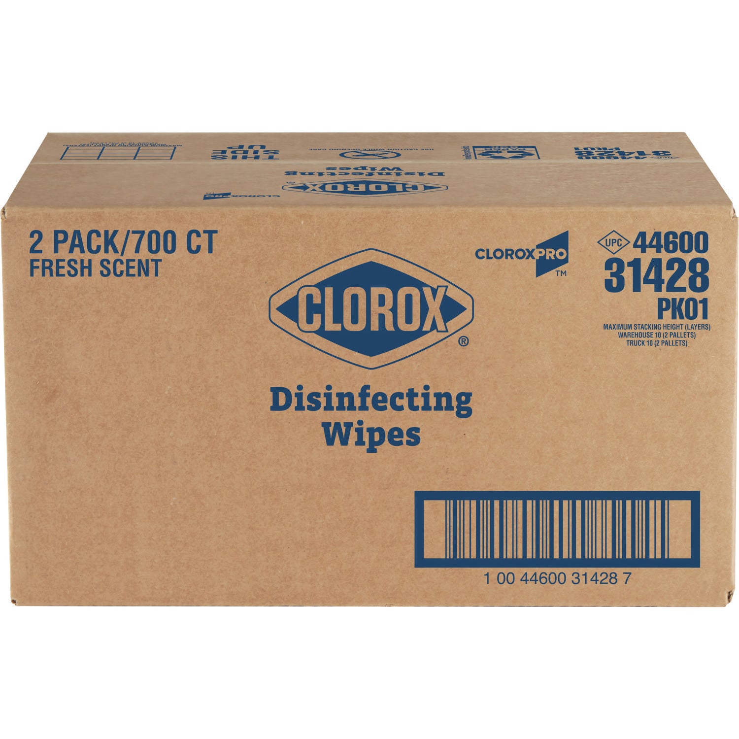 Disinfecting Wipes, 1-Ply, 7 x 8, Fresh Scent, White, 700/Bag Refill, 2 Bags/Carton - 2
