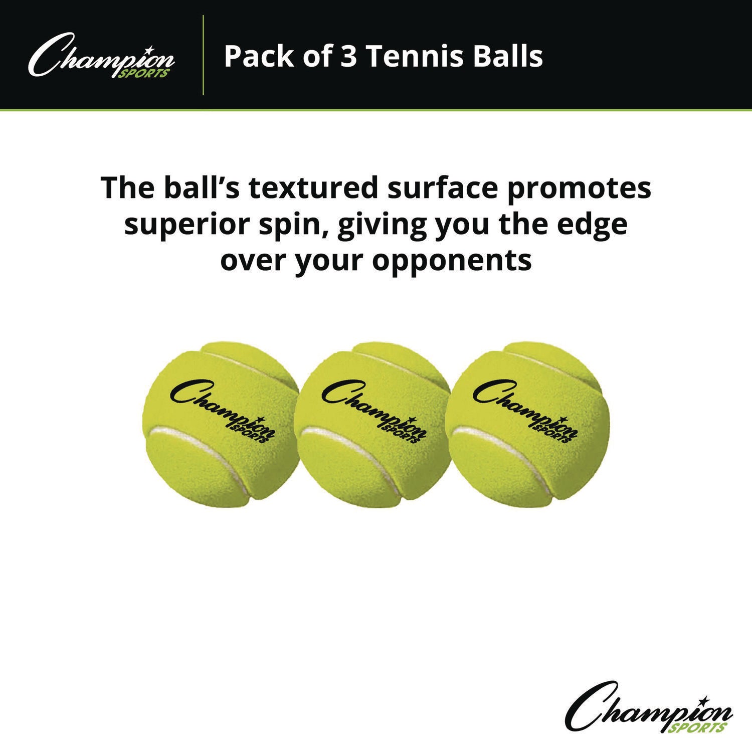 Tennis Balls, 2.5" Diameter, Yellow, 3/Pack - 4