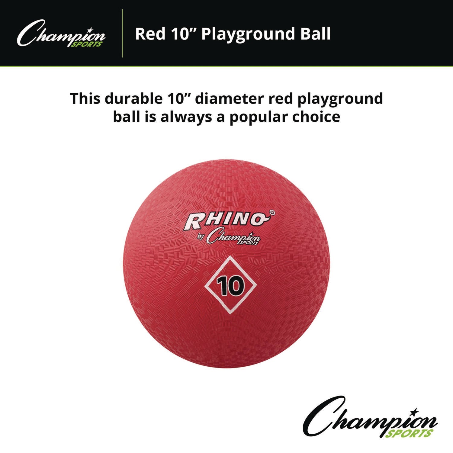 Playground Ball, 10" Diameter, Red - 4