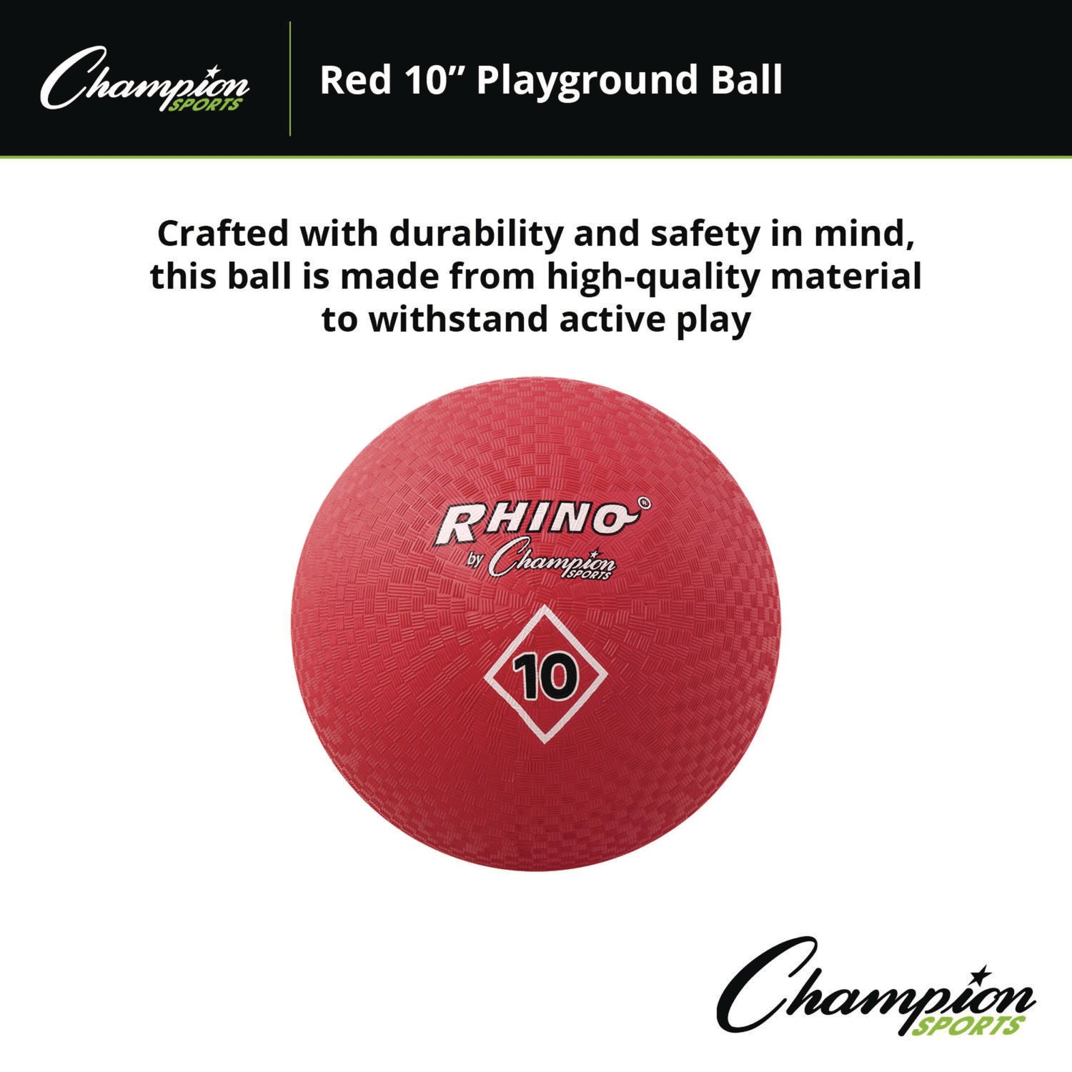 Playground Ball, 10" Diameter, Red - 5