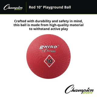 Playground Ball, 10" Diameter, Red - 5