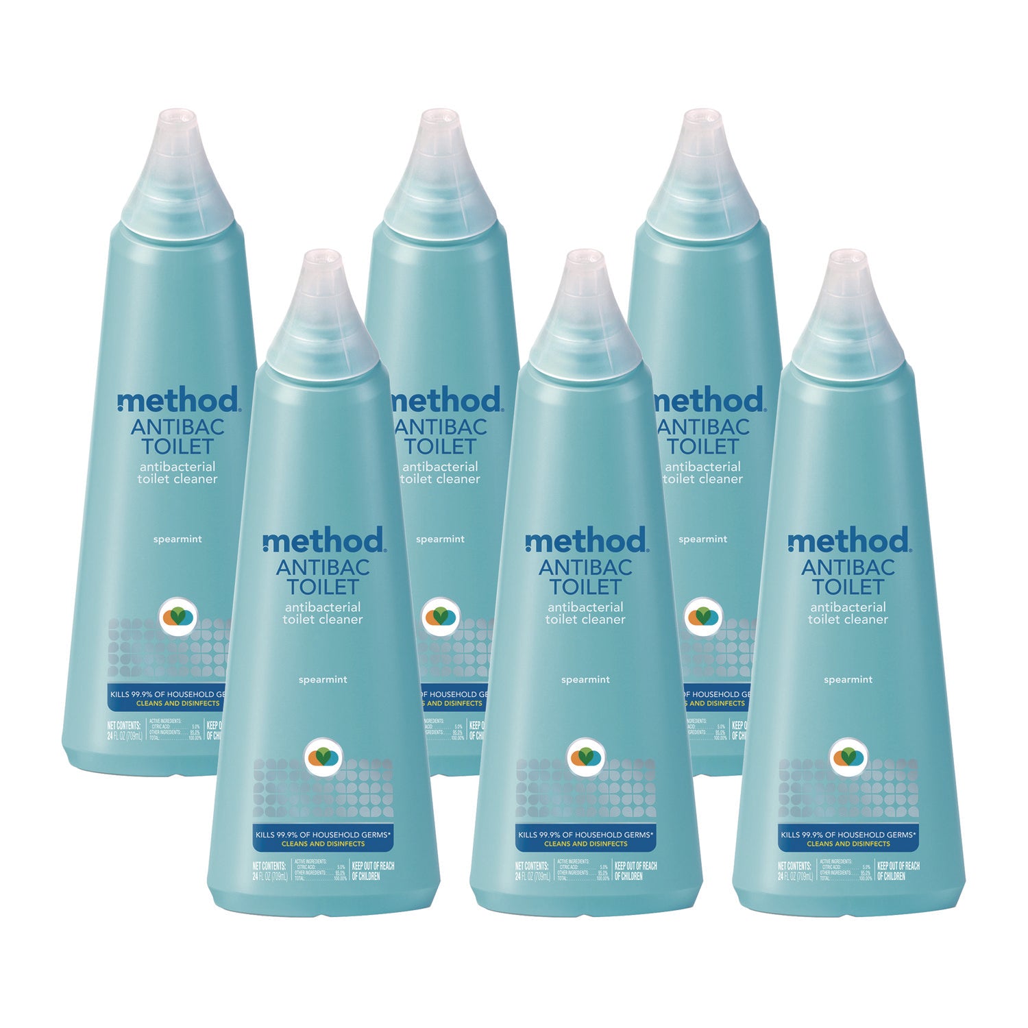 Antibacterial Toilet Cleaner, Spearmint, 24 oz Bottle, 6/Carton - 1