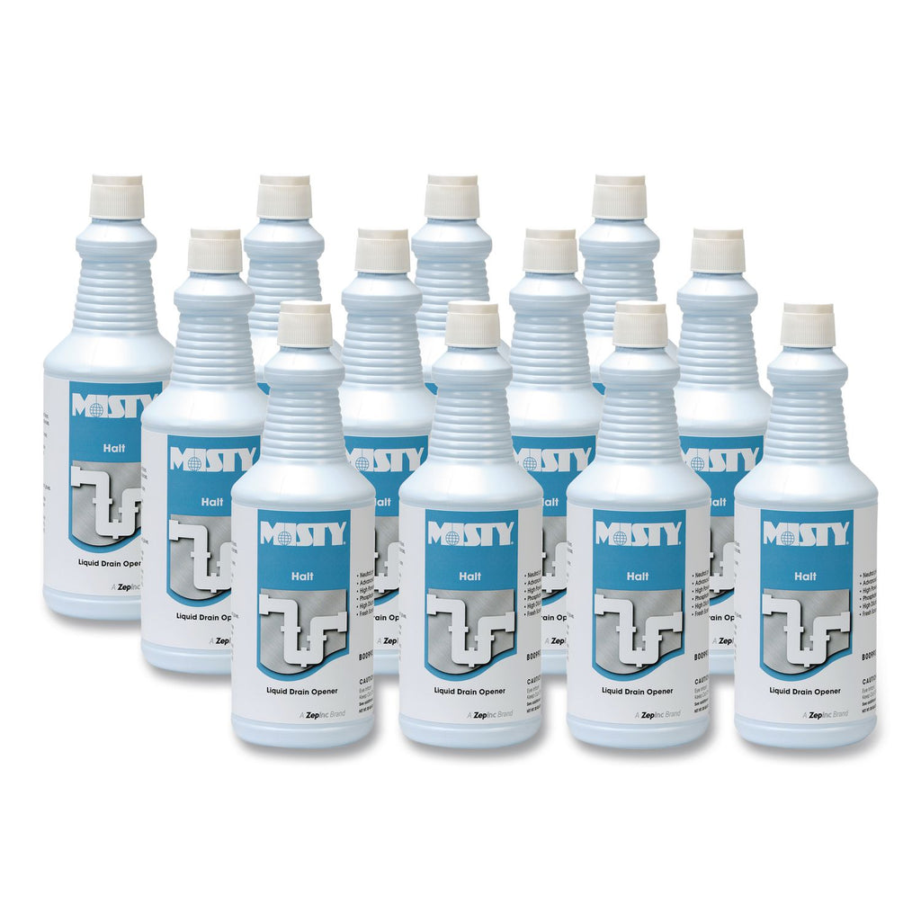 Halt Liquid Drain Opener, 32 oz Bottle, 12/Carton