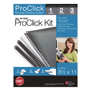 Instant Report Kit, 5/16" Capacity, Clear/Black Cover, Black Spine