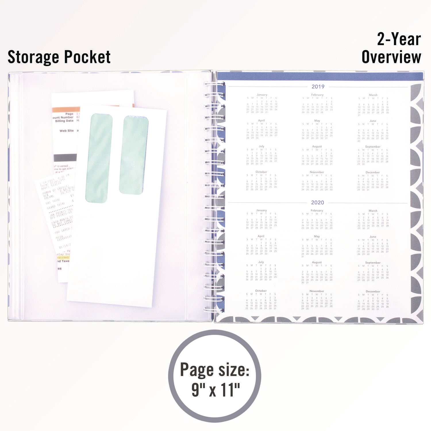 Monthly Home Finance Organizer, 5 Column Format, Black/Green/White Cover, 11 x 9 Sheets, 30 Sheets/Book - 3