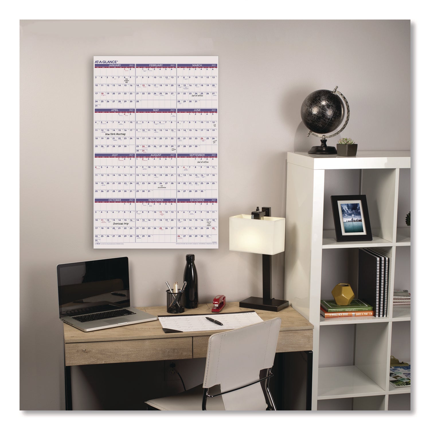 Yearly Wall Calendar, 24 x 36, White Sheets, 12-Month (Jan to Dec): 2024