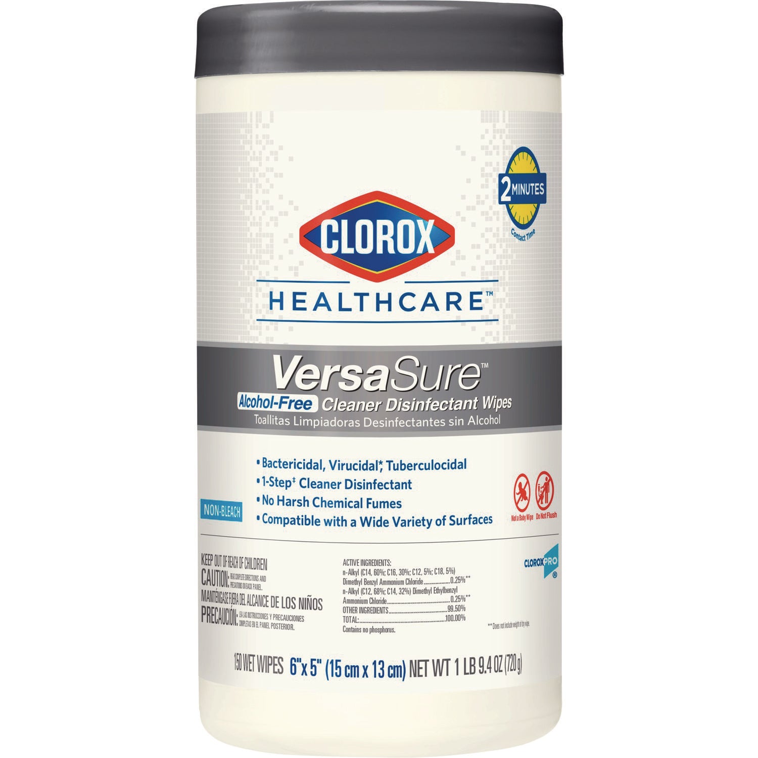 VersaSure Cleaner Disinfectant Wipes, 1-Ply, 6.75 x 8, Fragranced, White, 150 Towels/Canister - 1