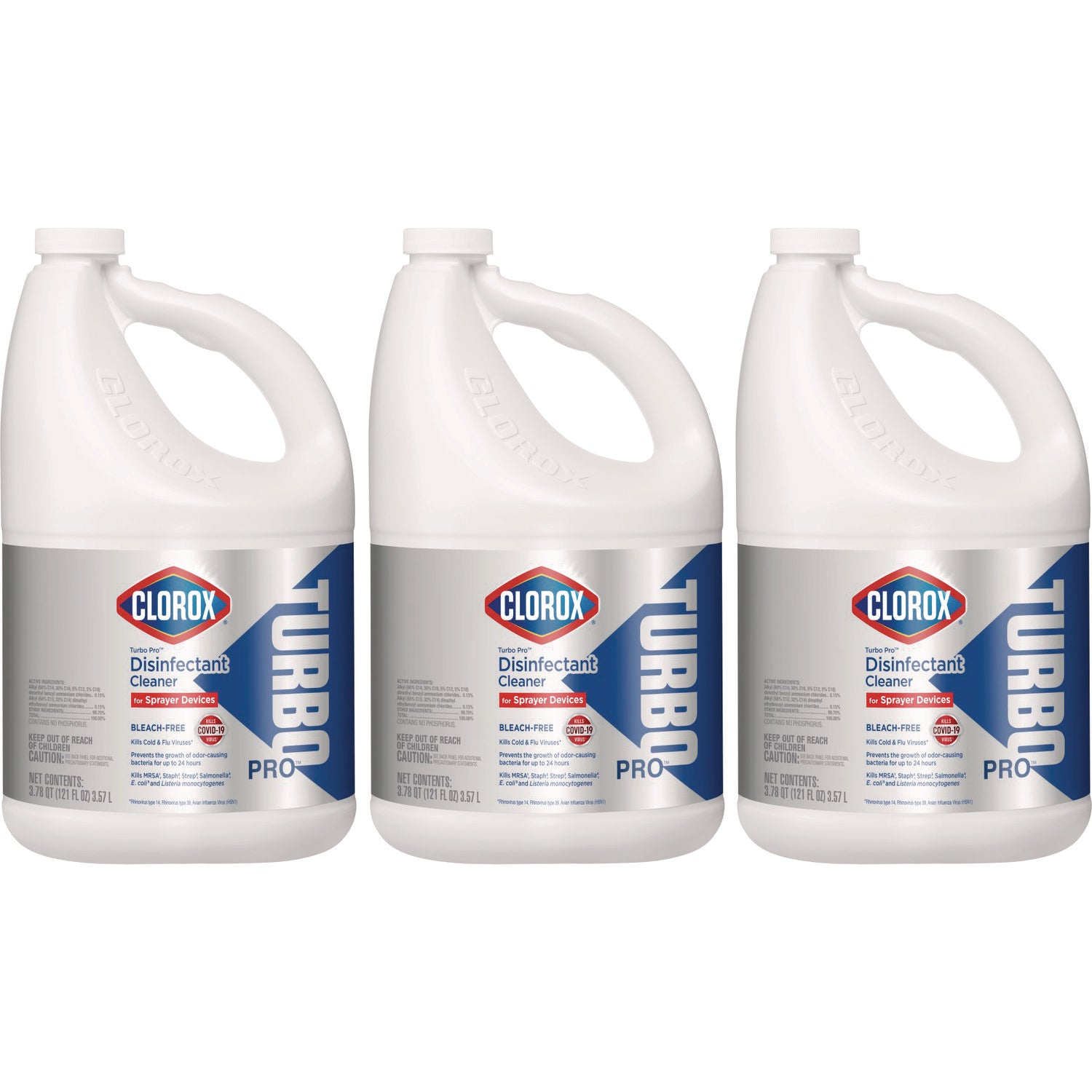 Turbo Pro Disinfectant Cleaner for Sprayer Devices, 121 oz Bottle, 3/Carton - 1