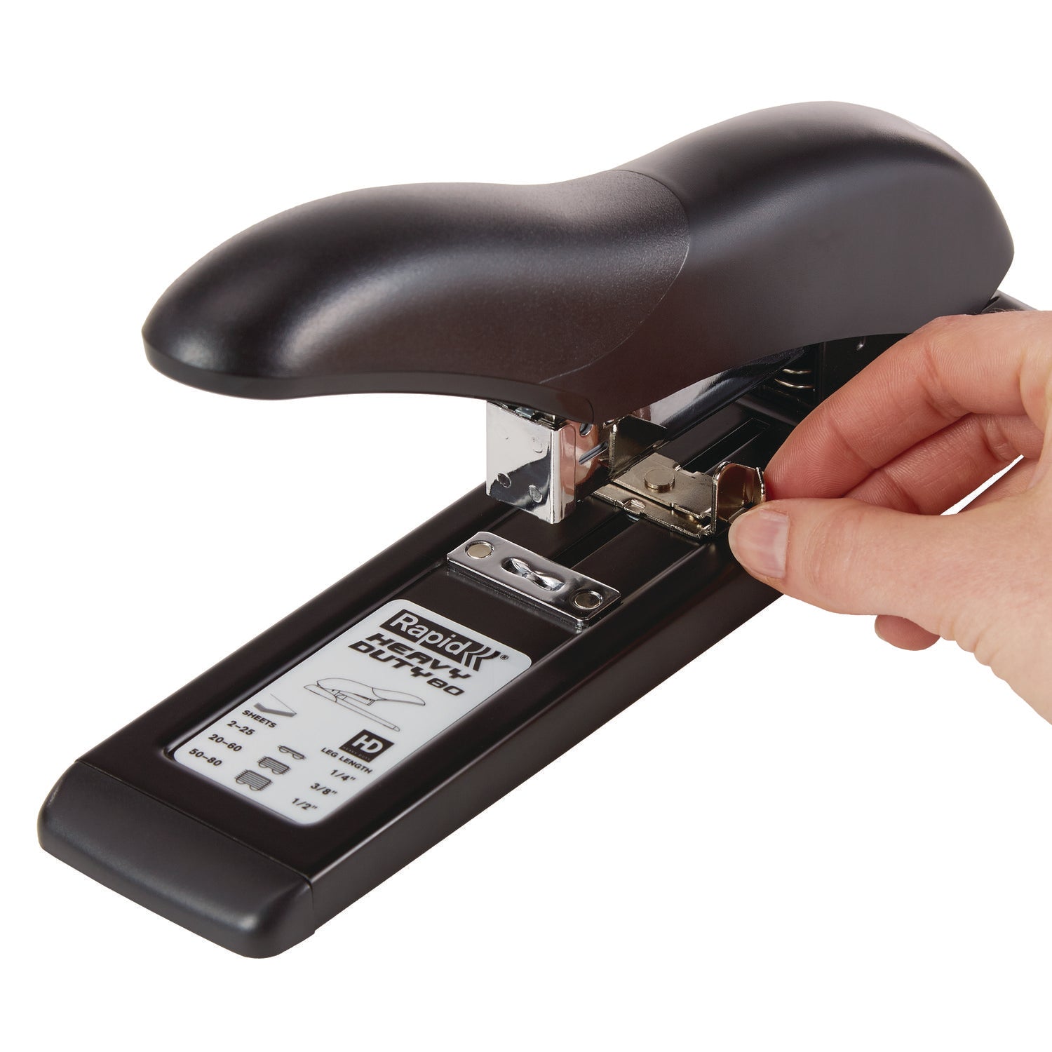 HD80 Personal Heavy Duty Stapler, 80-Sheet Capacity, Black - 6