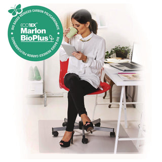 Ecotex Marlon BioPlus Rectangular Polycarbonate Chair Mat for Hard Floors, Rectangular, 29 x 47, Clear