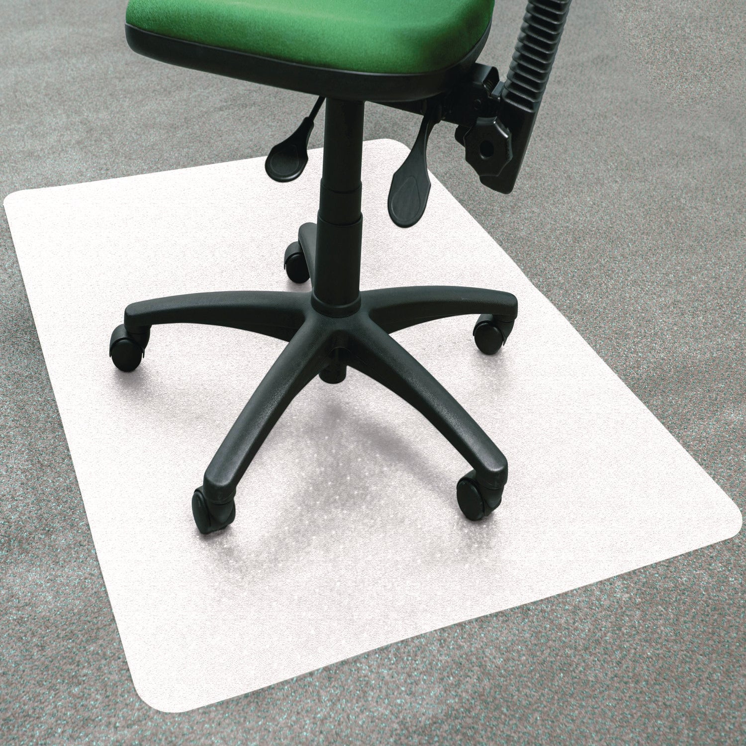 Ecotex Polypropylene Rectangular Chair Mat for Carpets, 29 x 46, Translucent - 1