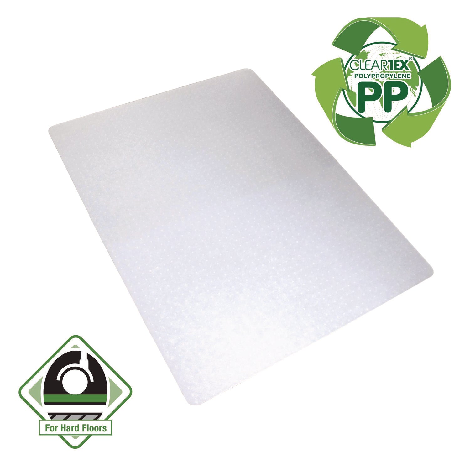 Ecotex Polypropylene Rectangular Chair Mat for Carpets, 29 x 46, Translucent - 2