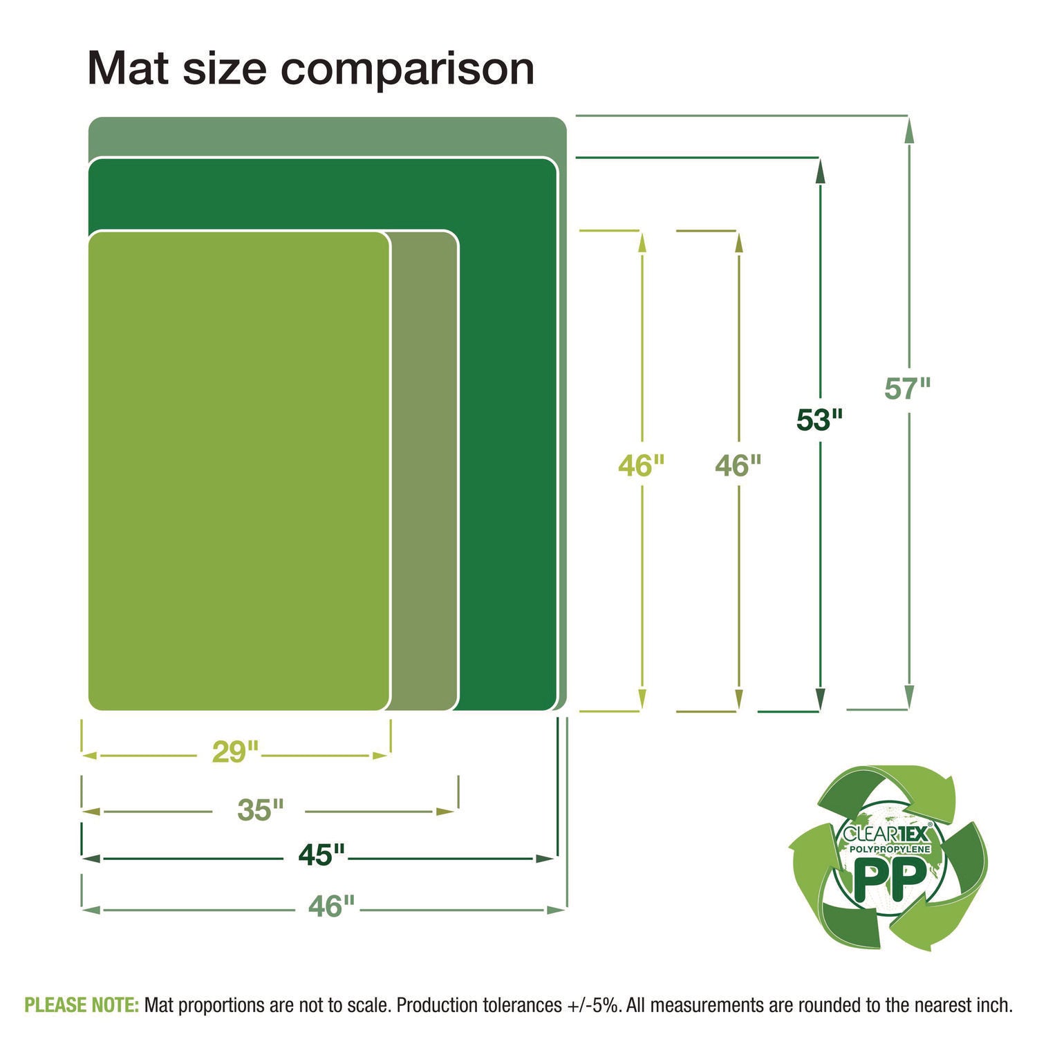 Ecotex Polypropylene Rectangular Chair Mat for Carpets, 29 x 46, Translucent - 8