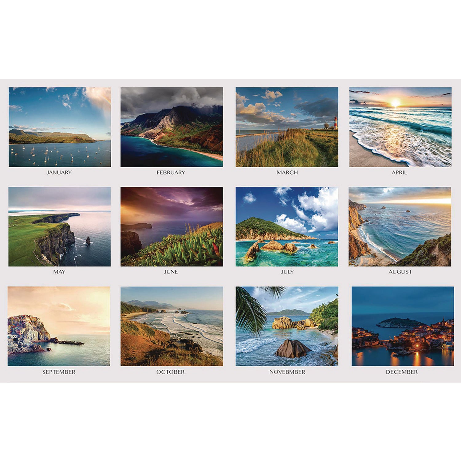 Recycled Earthscapes Desk Pad Calendar, Seascapes Photography, 18.5 x 13, Black Binding/Corners,12-Month (Jan to Dec): 2024 - 3